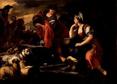 井边的雅各布和拉结（布面油画） 作者 弗朗切斯科·索利米娜（Francesco Solimena）