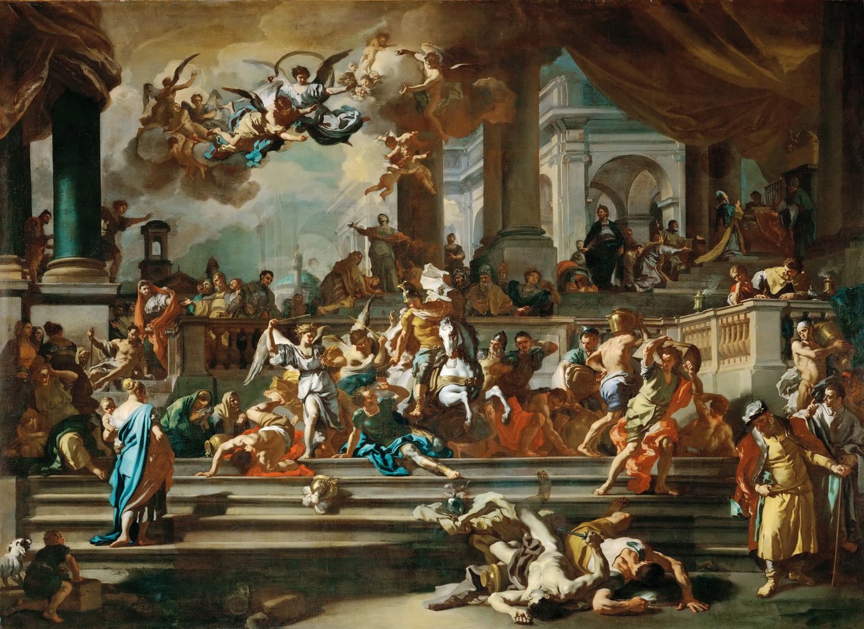从圣殿驱逐Heliodorus 作者 弗朗切斯科·索利米娜（Francesco Solimena）