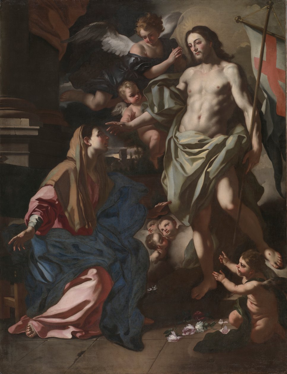 复活的基督向圣母显现 作者 弗朗切斯科·索利米娜（Francesco Solimena）