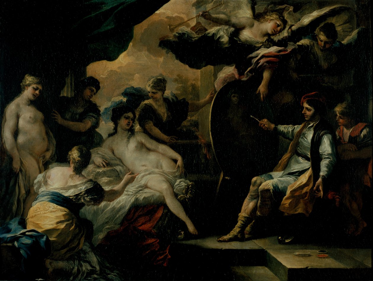 宙克西斯和巴豆的少女（铜上油） 作者 弗朗切斯科·索利米娜（Francesco Solimena）