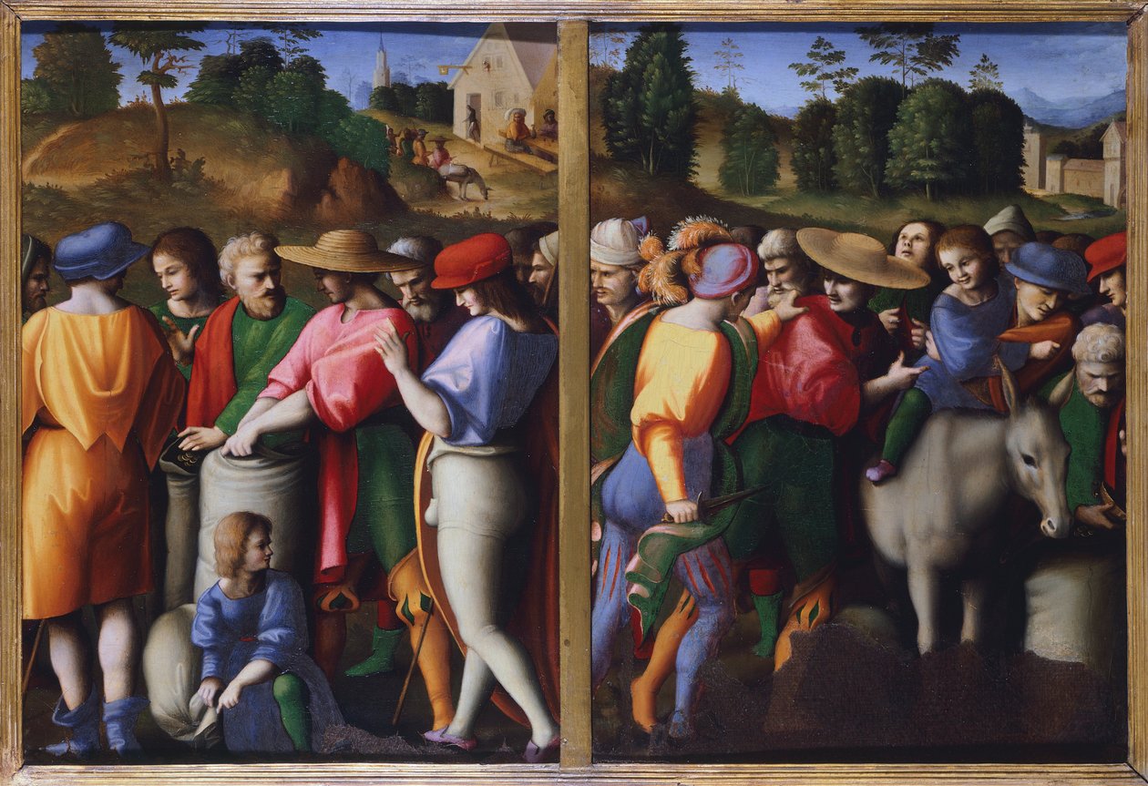 约瑟夫的故事，巴基亚卡（Bacchiacca，1494-1557 年）创作，面板油画，转移到画布上 作者 弗朗切斯科·乌贝蒂尼·伊·巴基亚卡