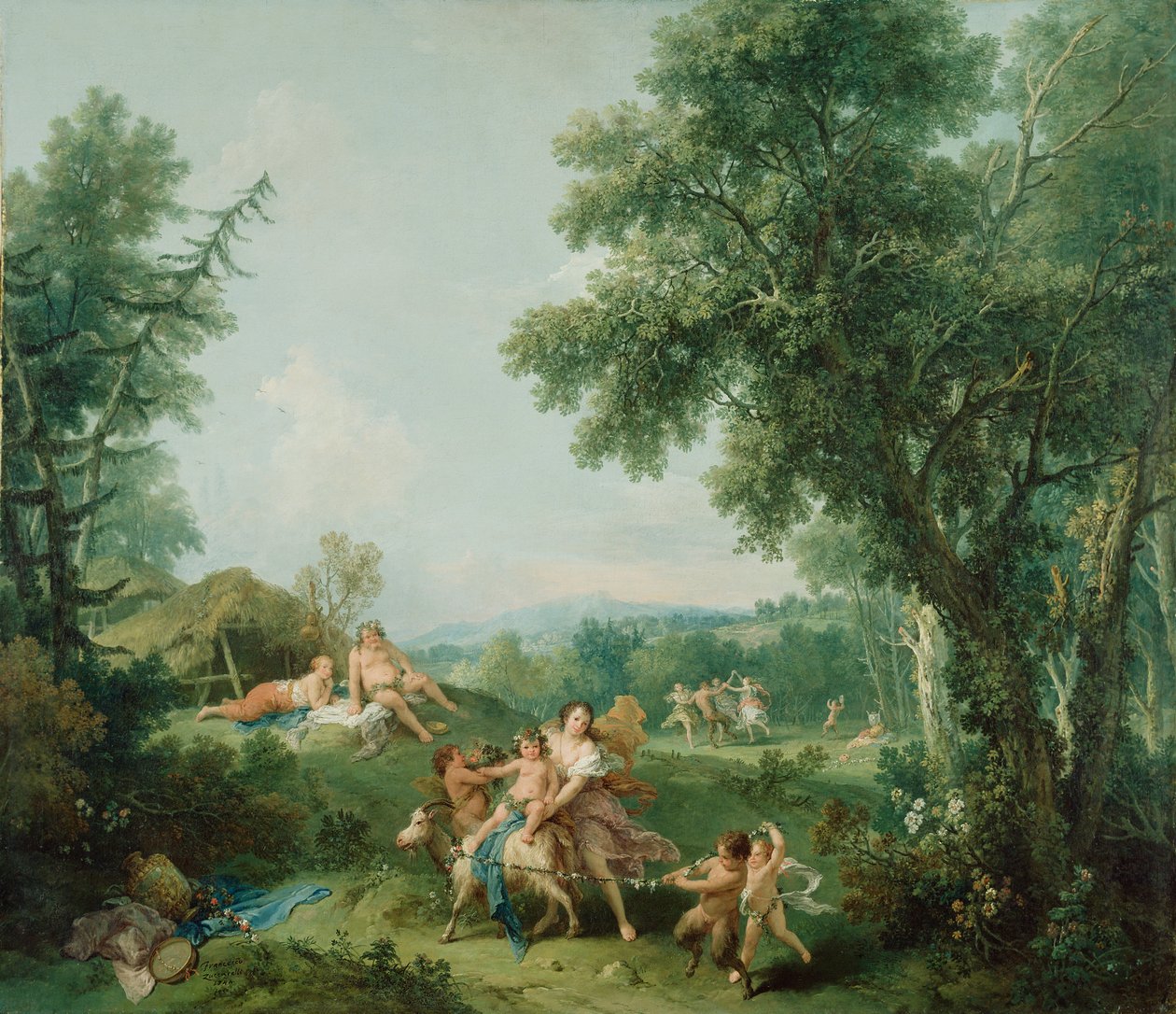 景观与巴克斯教育，1744年 作者 弗朗切斯科·祖卡雷利（Francesco Zuccarelli）