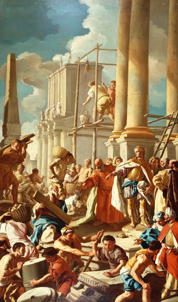 Robert of Anjou constructing the Church of Santa Chiara, Naples (oil on canvas) 作者 弗朗西斯科·德·穆拉