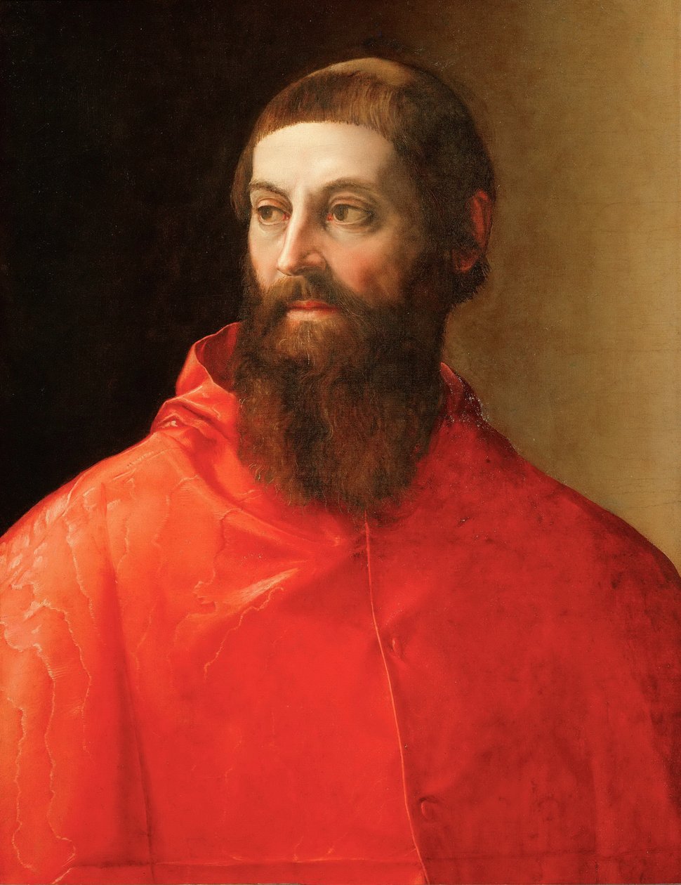 Rodolfo Pio de Carpi (Rodolphe de Carpi) (1500-1564) - Portrait of the Cardinal Rodolfo Pio , by Rossi, Francesco, de (1510-1563). Oil on canvas, ca 1545. Dimension : 71,5x57 cm. Art History Museum, Vienne 作者 弗朗切斯科·德·罗西·萨尔维亚蒂