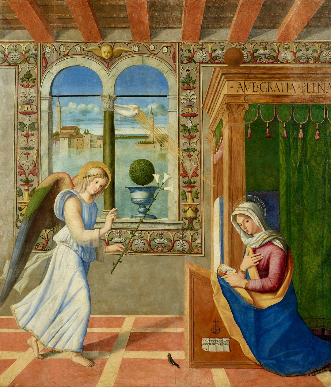 天使报喜》，1504年。 作者 Francesco di Simone da Santacroce