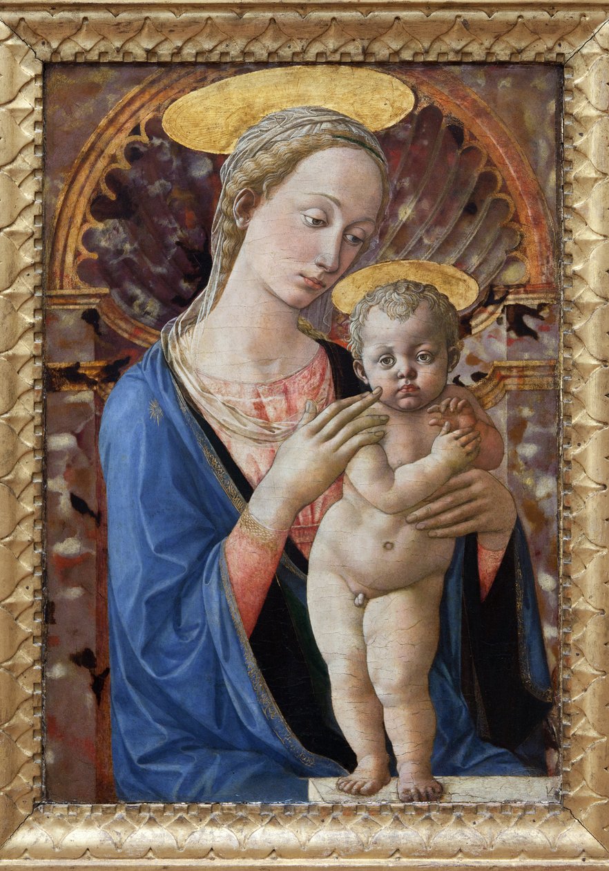 圣母与圣婴》，弗朗切斯科-迪-斯蒂法诺（Francesco di Stefano，又名佩塞利诺，约 1422-1457 年）的画作。摄影，KIM Youngtae，里昂，里昂美术馆。 作者 弗朗切斯科·迪·斯特凡诺·佩塞利诺