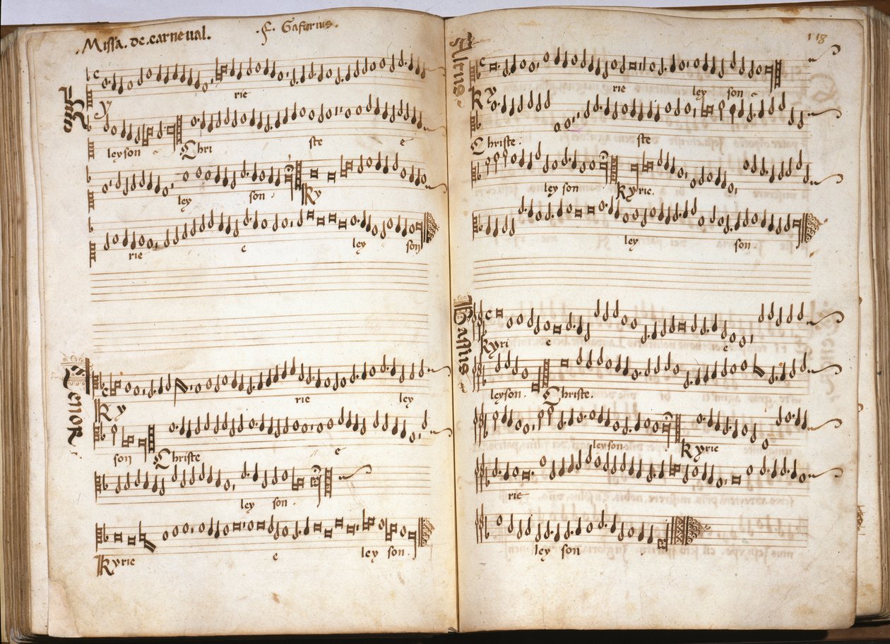 弗兰基尼（Franchino）-加福里奥（Franchinus Gaffurius）（1451-1522 年）的 "Liber Capella "中的狂欢节弥撒。第三卷 作者 弗兰基尼·加夫里奥