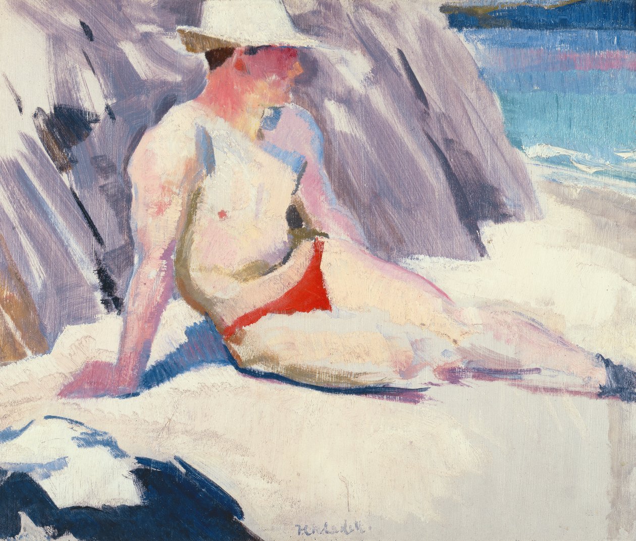 海滩日出，爱奥那，1928年 作者 弗朗西斯·坎贝尔·布瓦洛·卡德尔