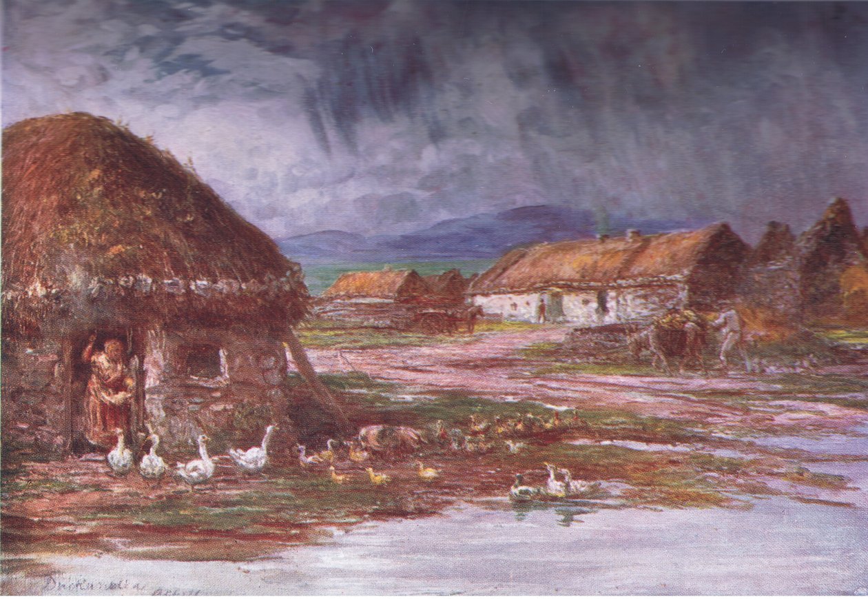 Achill的一个村庄，来自Peeps at Many Lands：Ireland，由Adams＆Charles出版，1909年 作者 弗朗西斯·沃克