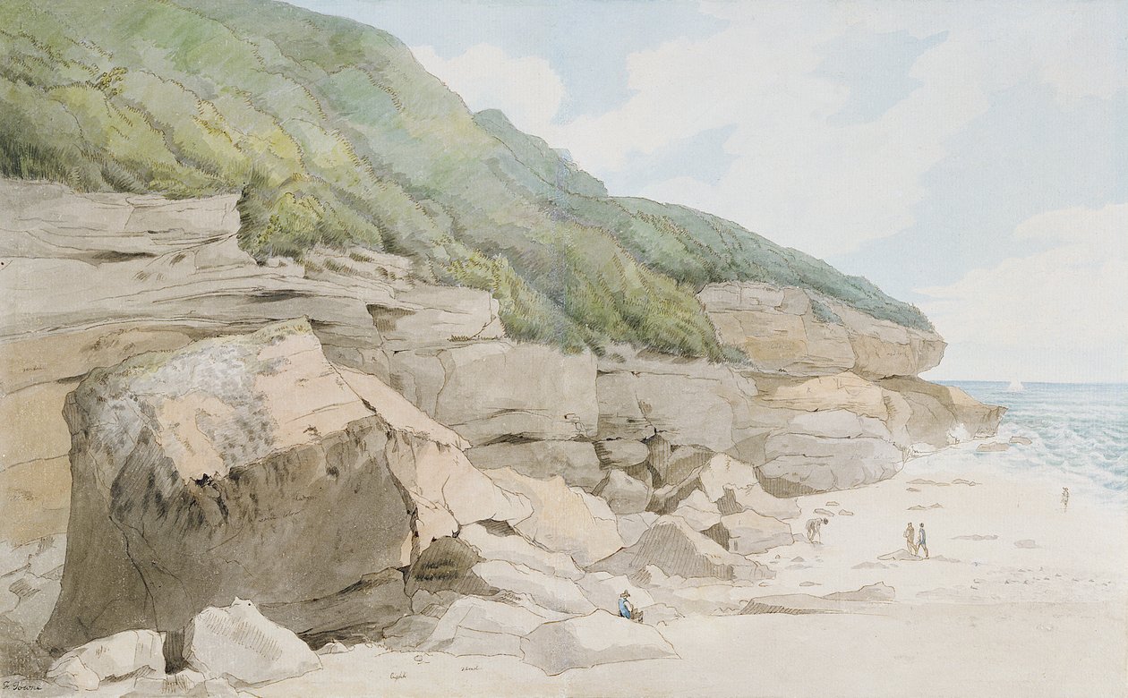 海滩场景，Exmouth 作者 弗朗西斯·汤恩