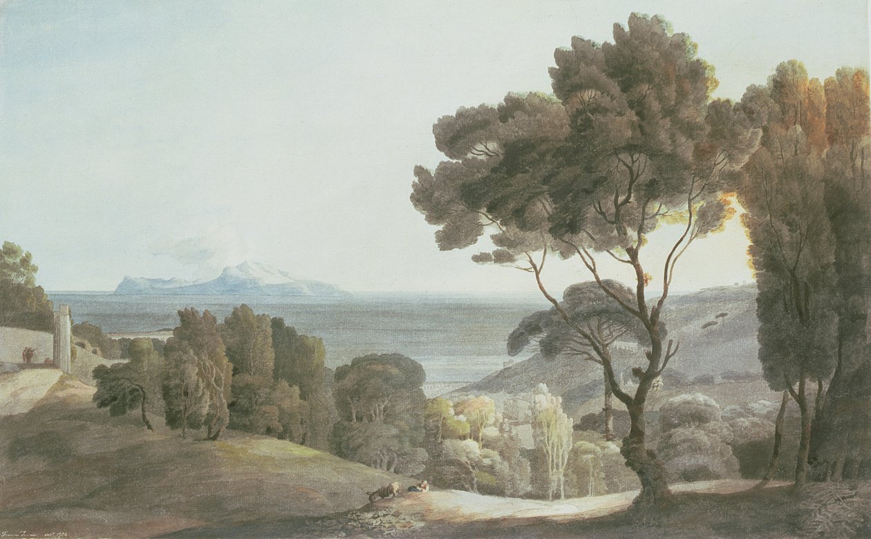 意大利风景，卡普里岛的看法，1784年 作者 弗朗西斯·汤恩