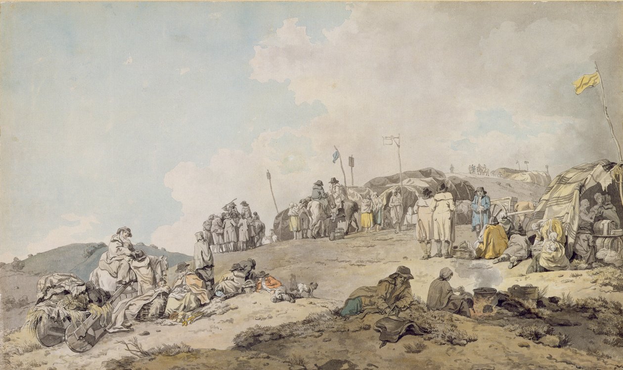 唐尼布鲁克博览会，1782年（纸笔，墨水和纸张） 作者 弗朗西斯·惠特利