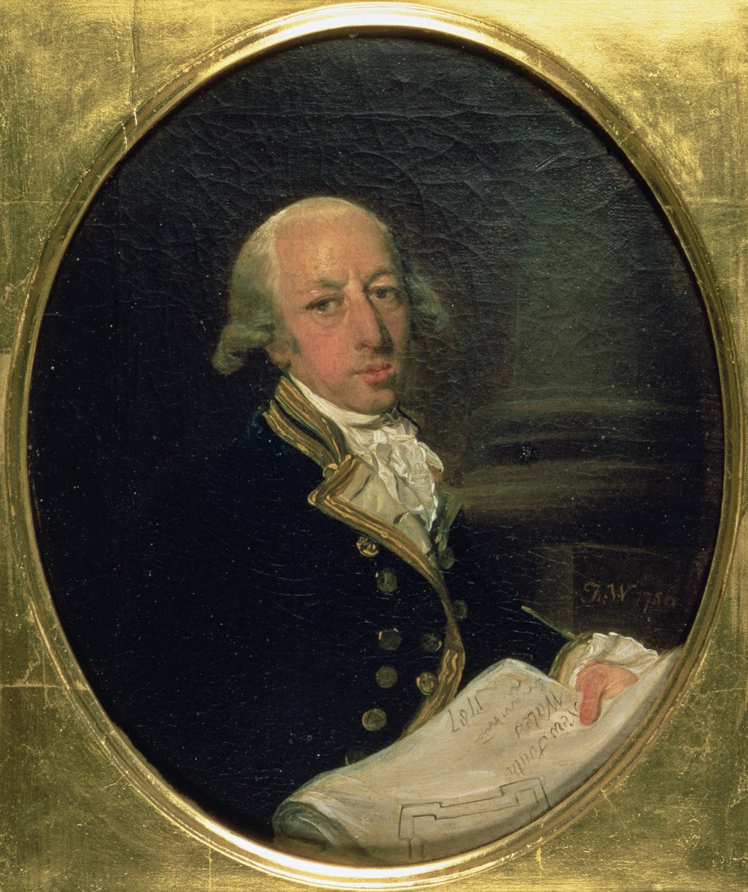 亚瑟·菲利普（1738-1814）的肖像，1788年第一舰队司令，1787年创始人兼新南威尔士州州长 作者 弗朗西斯·惠特利