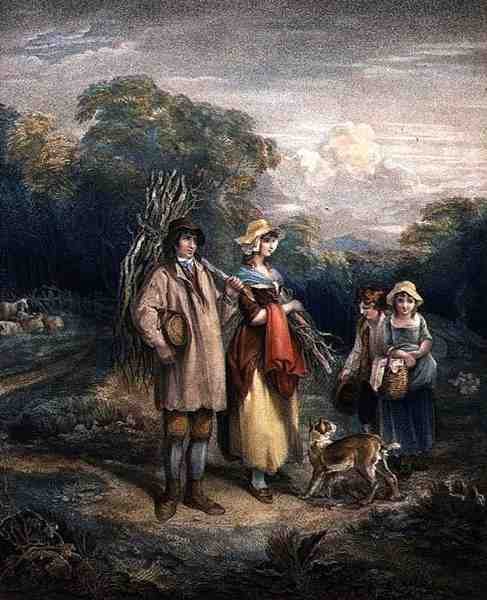 樵夫归来》，由John Whessell（约1760-1823）雕刻，由T. Simpson和Darling & Thompson出版。 作者 弗朗西斯（后）惠特利