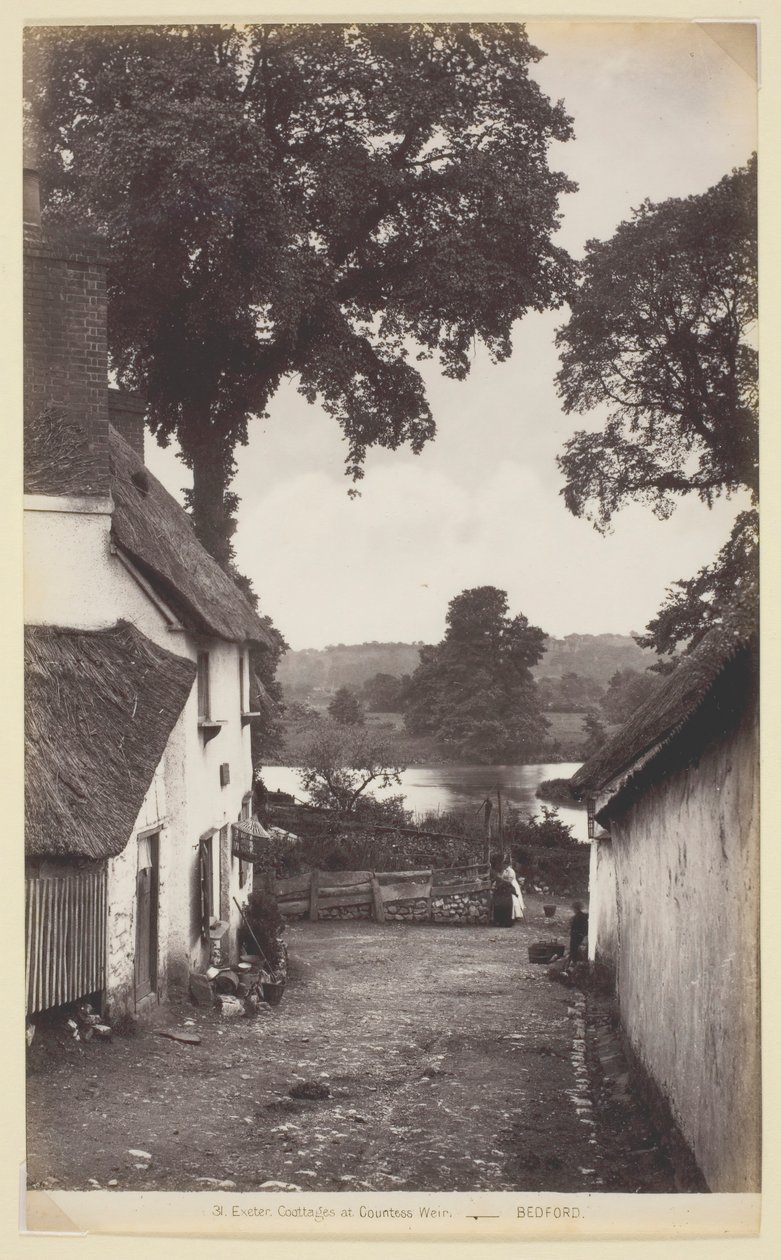 31.Exeter，Cottages at Countess Weir，186094。 作者 弗朗西斯·贝德福德