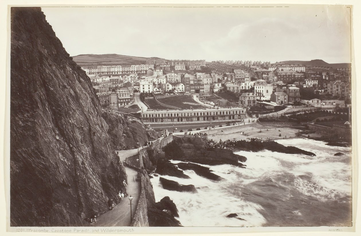 Ilfracombe, Capstone Parade and Wildersmouth, 186094. 作者 弗朗西斯·贝德福德