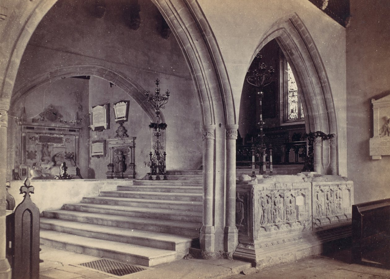 纪念碑和大教堂台阶，腾比教堂，1870年代。 作者 弗朗西斯·贝德福德