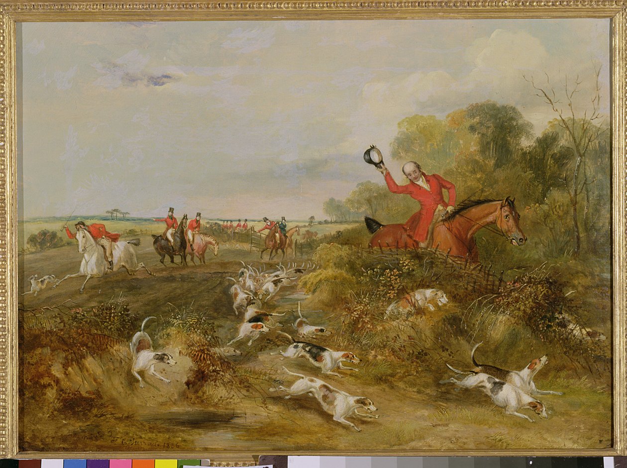 封锁猎犬，学士大厅，1836年 作者 弗朗西斯·卡尔夫特·特纳