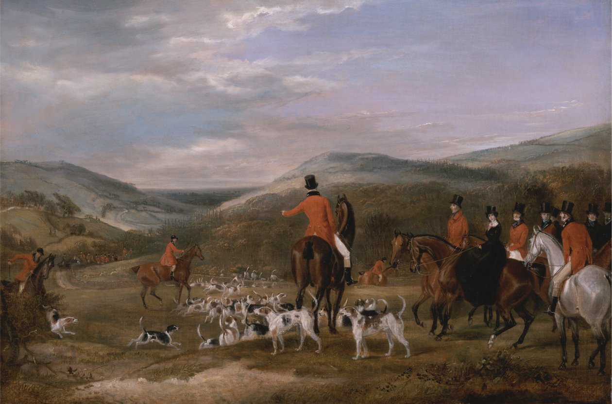 伯克利狩猎节，1842 年：会面 作者 弗朗西斯·卡尔夫特·特纳