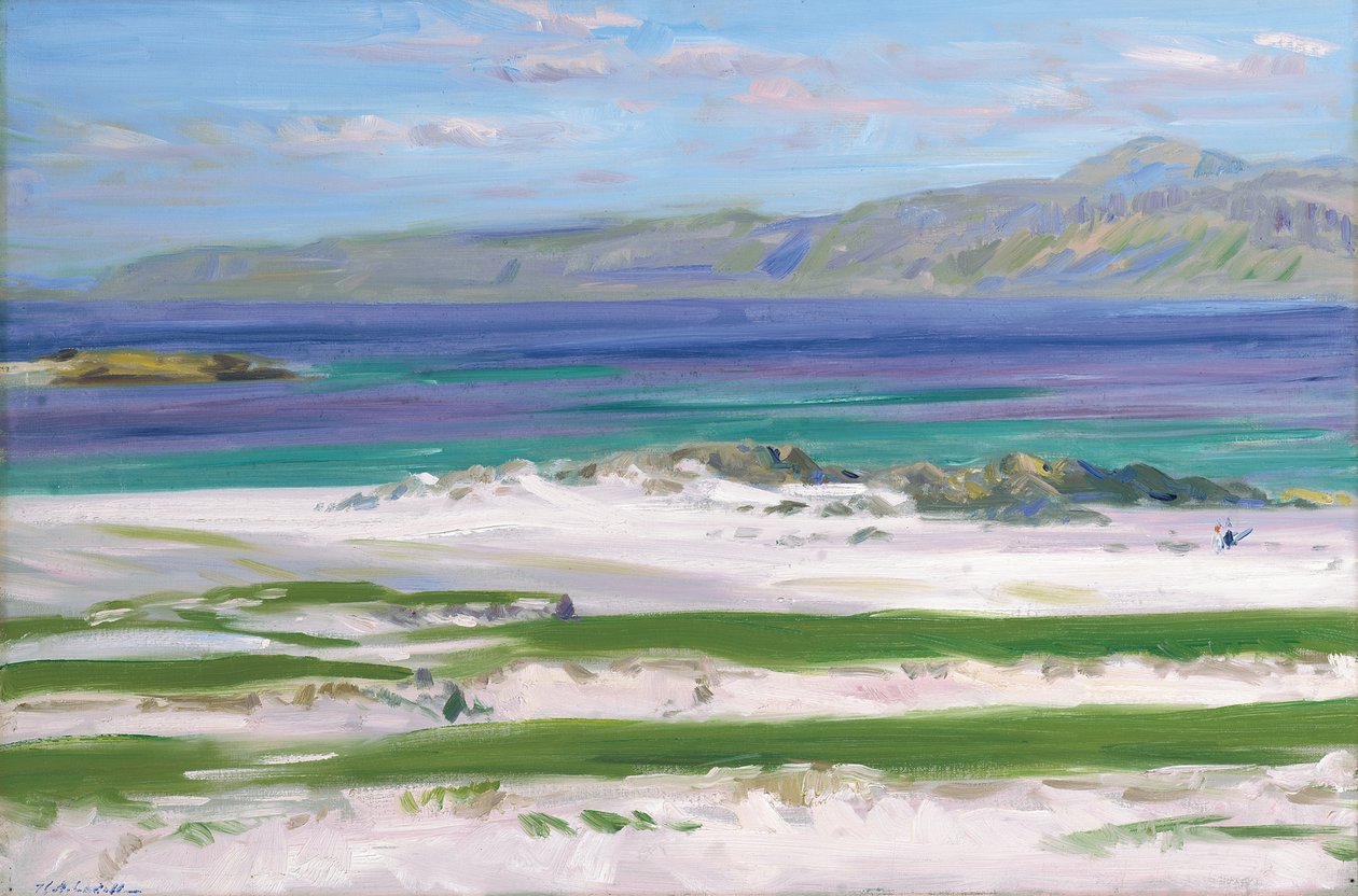 爱奥娜·桑德（Iona Sound）和本·莫尔（Ben More）（布面油画） 作者 弗朗西斯·坎贝尔·布瓦洛·卡德尔