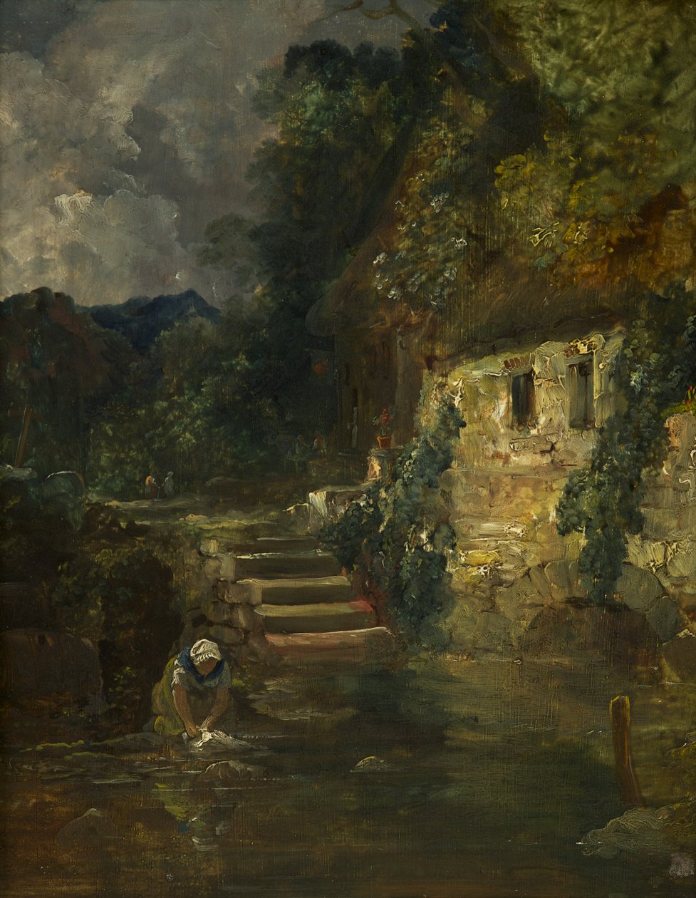 Tintern附近的一个磨坊，c。 1824-26（面板上的油，桃花心木） 作者 弗朗西斯·丹比