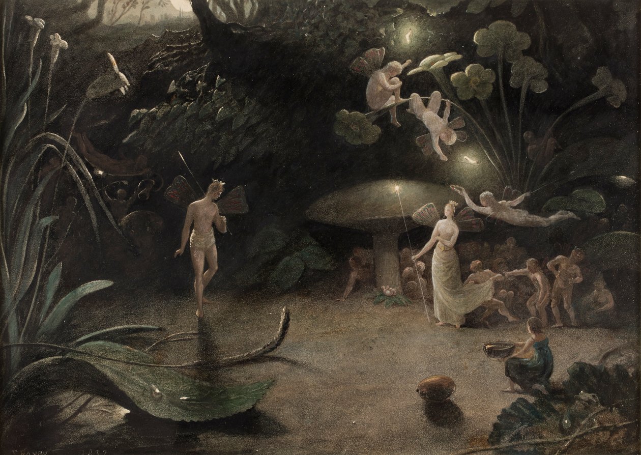仲夏夜之梦》场景，约 1832 年（纸面水彩画） 作者 弗朗西斯·丹比