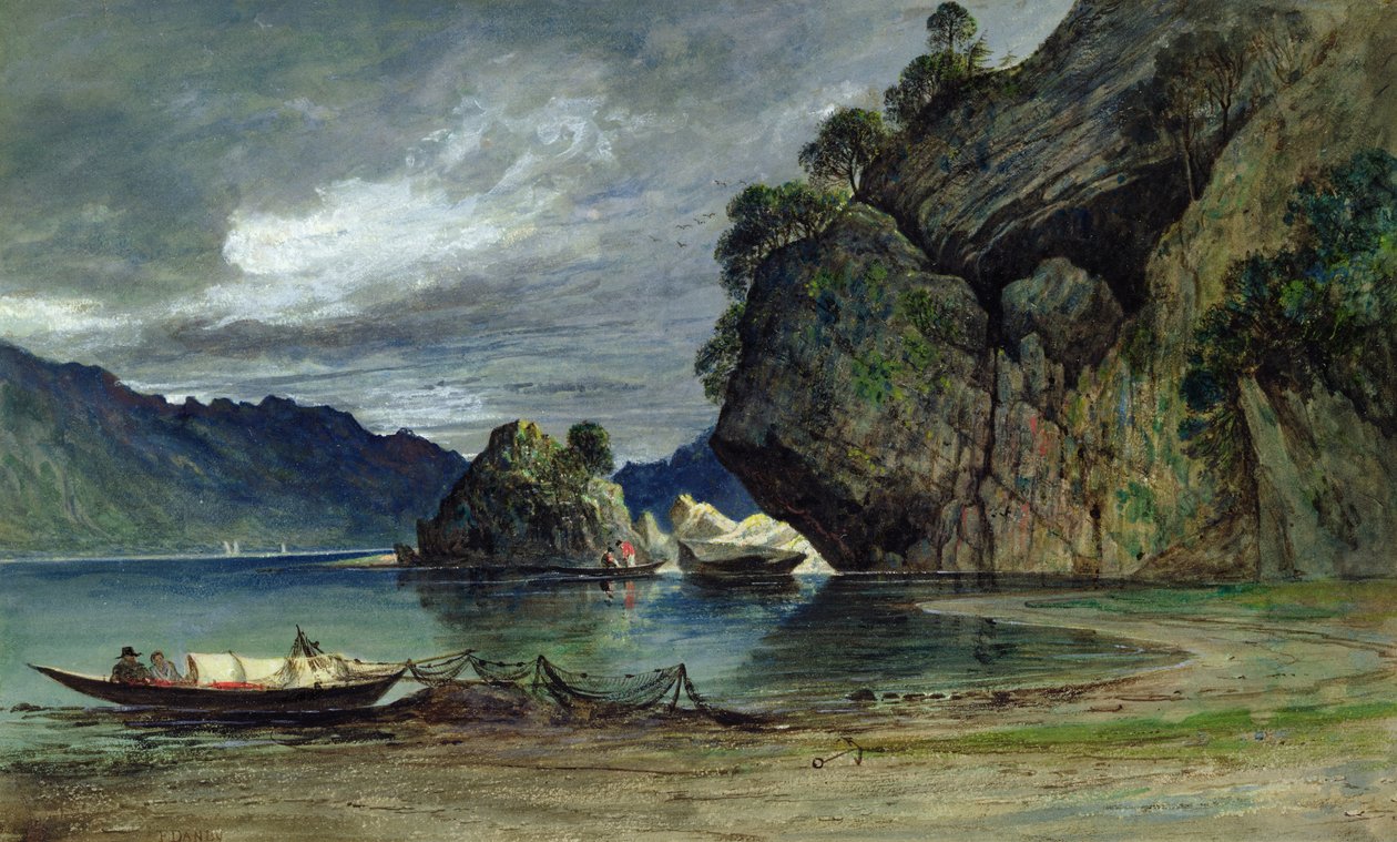 Liensfjord风暴的方法（纸上水彩） 作者 弗朗西斯·丹比