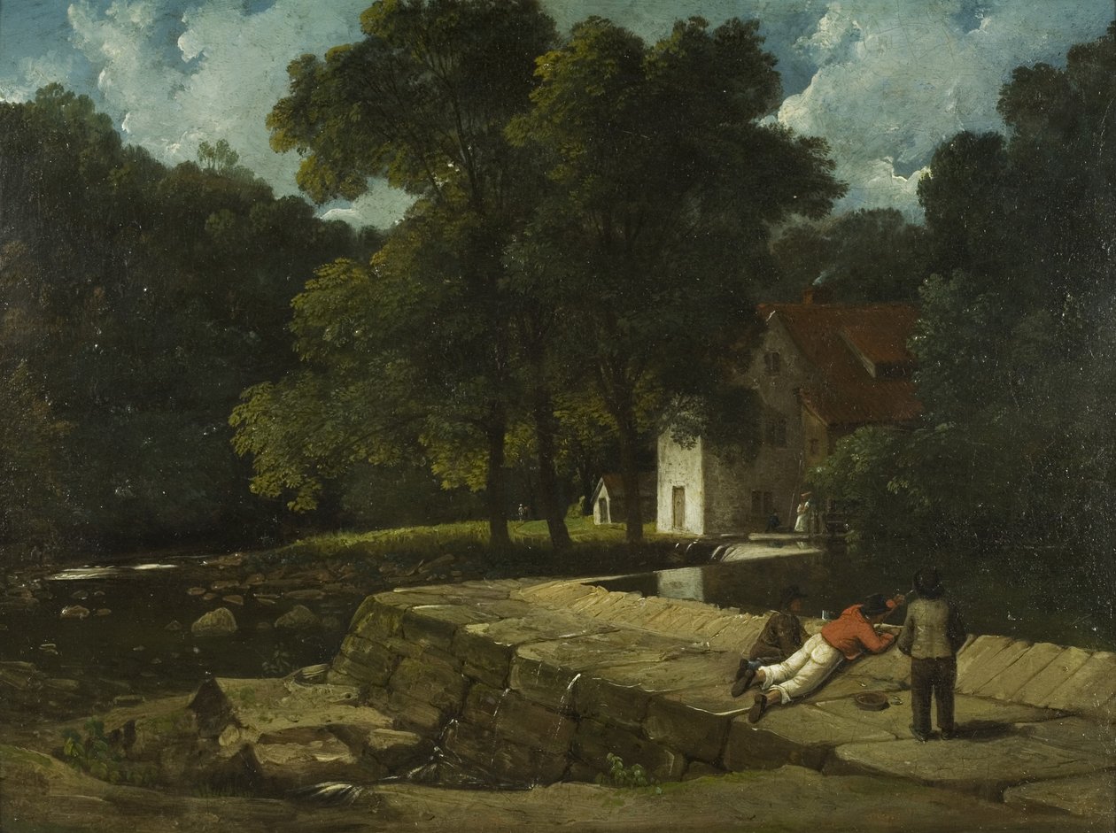 The Snuff Mill, Stapleton, c.1822（船上有油） 作者 弗朗西斯·丹比