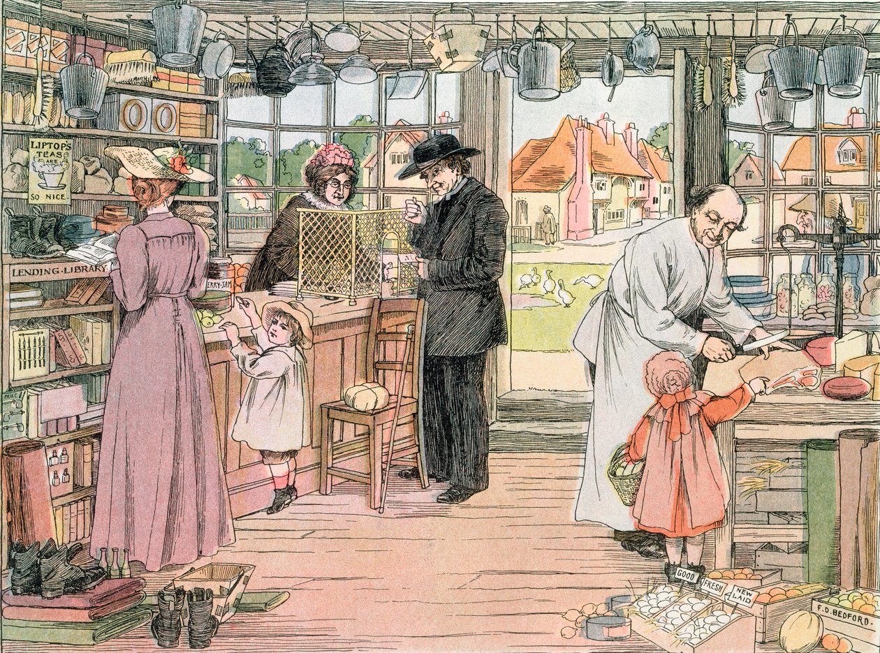 通用商店，1899年。摘自《商店之书》，1899年 作者 弗朗西斯·唐金·贝德福德