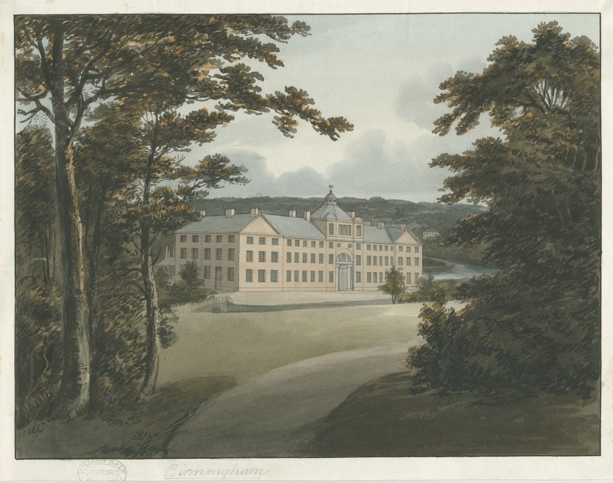 苏豪工厂：带有墨水轮廓的水彩绘画，编号[c 1798] 作者 弗朗西斯·爱金顿