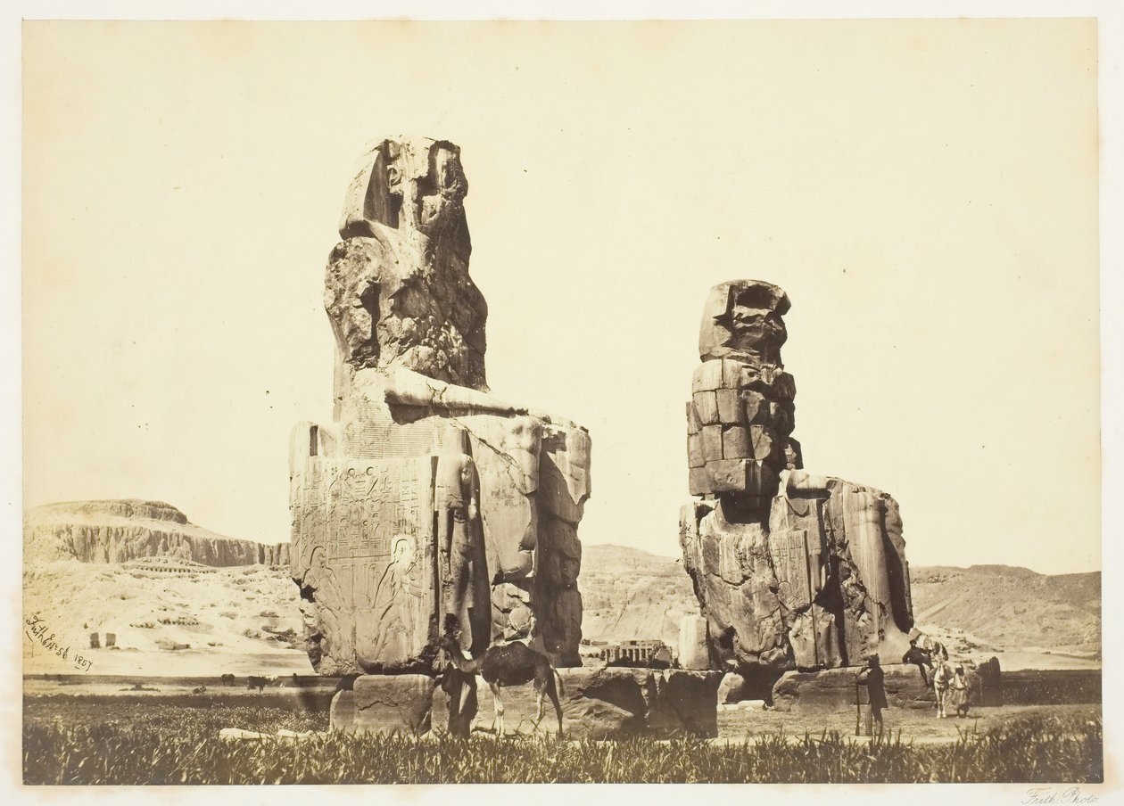 梅姆农的雕像》，1857年，1862年印刷。 作者 弗朗西斯·弗里斯