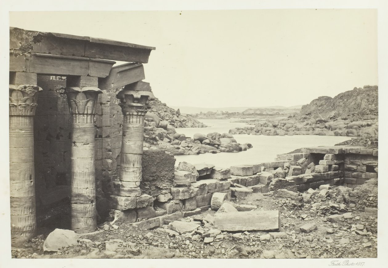 从Philae向北看，1857年。 作者 弗朗西斯·弗里斯