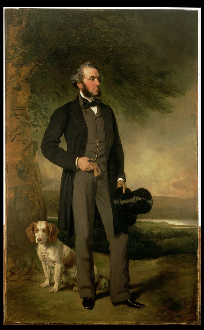 John Hick Esq，JP，c.1861（对93967）的肖像 作者 弗朗西斯·格兰特