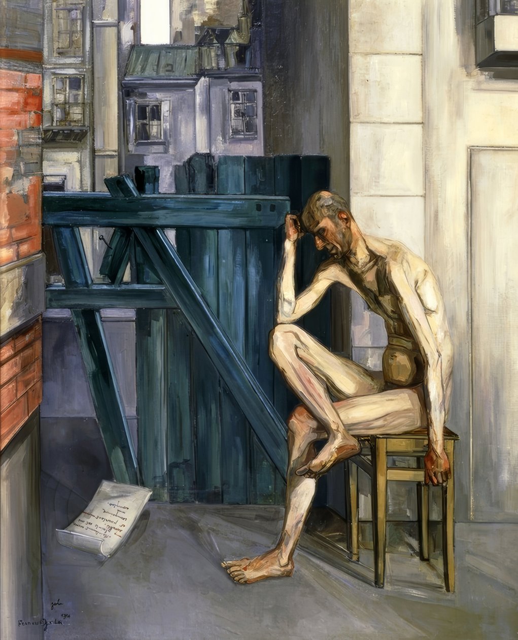 乔布，1944，布面油画，161,9×129,9cm， 作者 弗朗西斯·格鲁伯