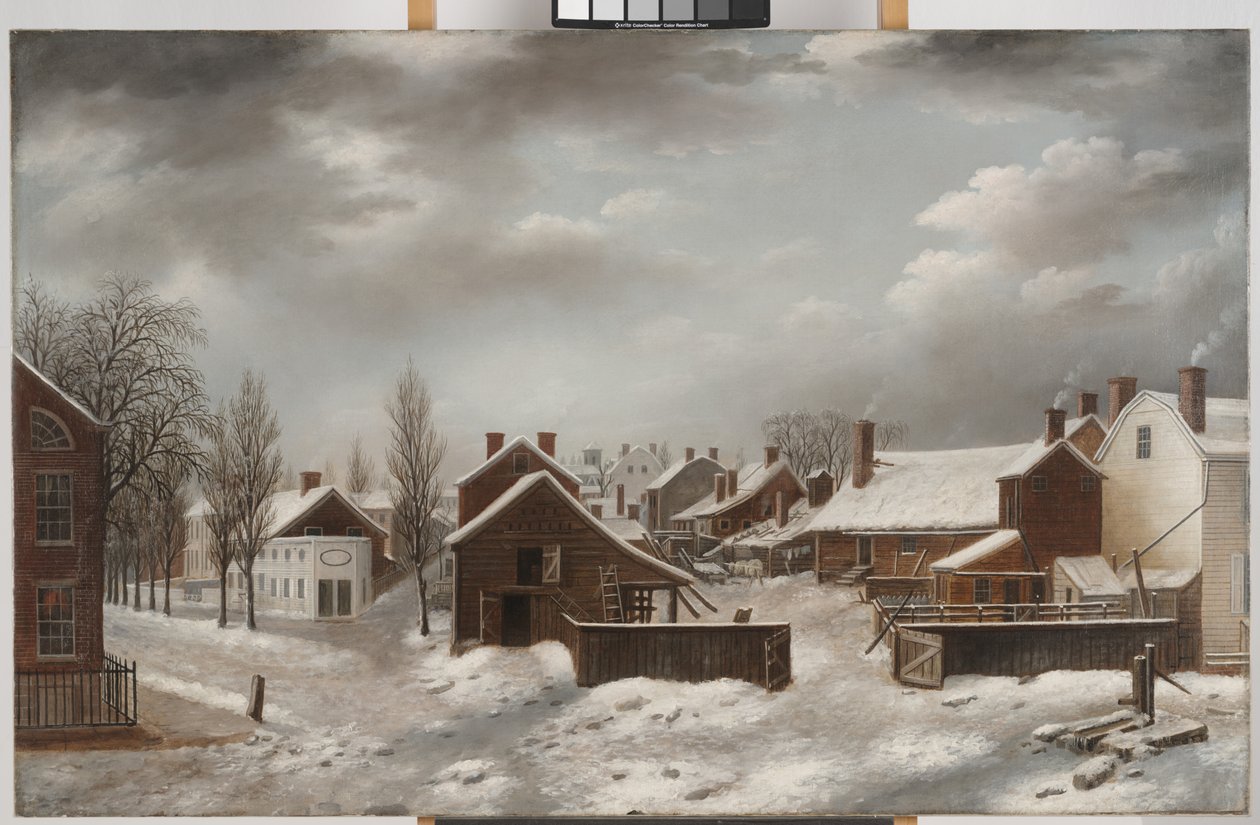 布鲁克林冬季场景，约1817-20年（布面油画） 作者 弗朗西斯·盖