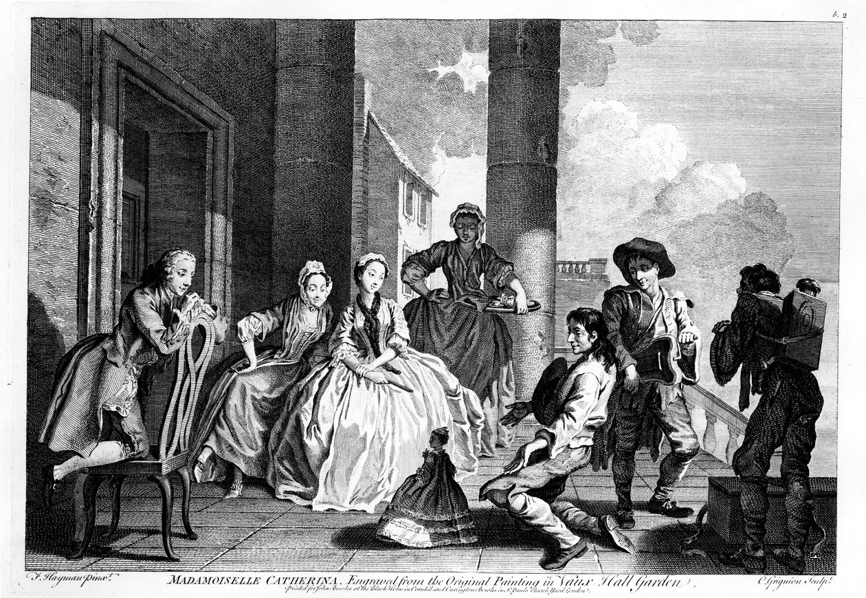 Madamoiselle Catherina，由Charles Grignion（1743年）镌刻 作者 弗朗西斯·海曼