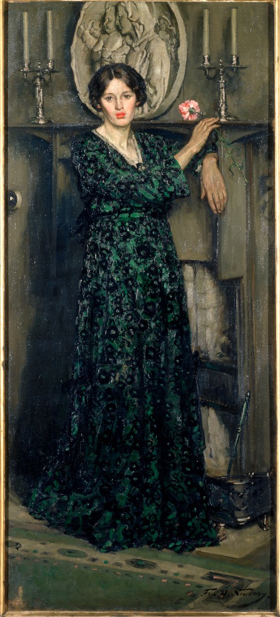 康乃馨女士》，约 1919 年（布面油画） 作者 弗朗西斯·亨利·纽伯里