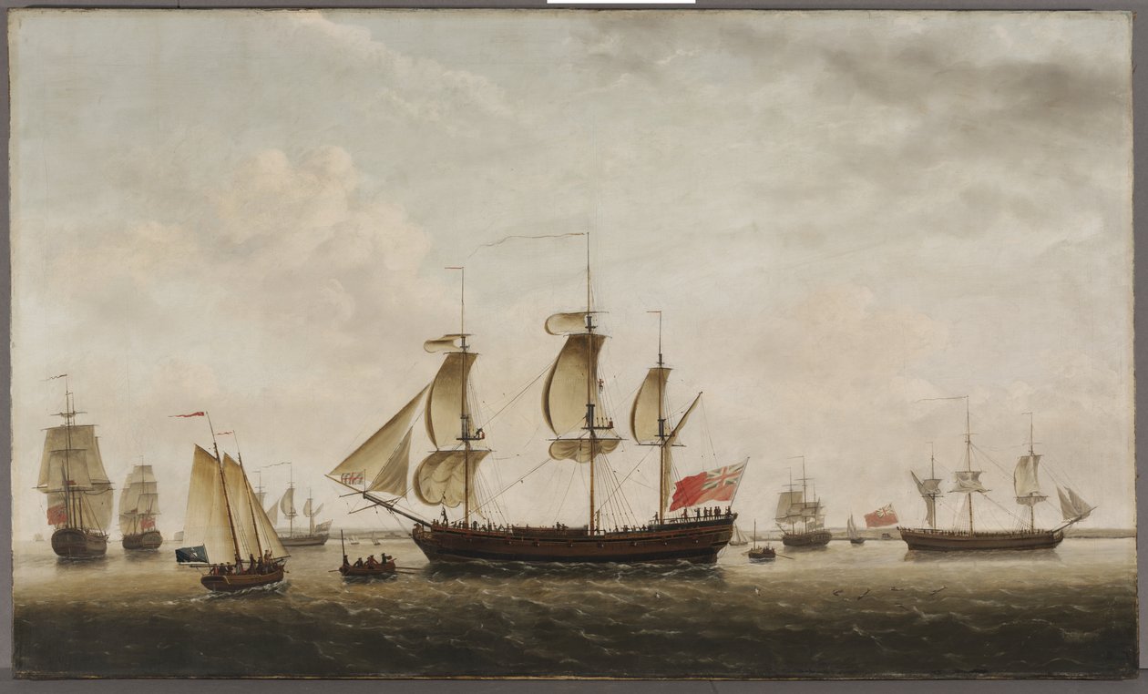 库克船长的船只在1772年的长距离船上进行HMS决议和冒险 作者 弗朗西斯·霍尔曼