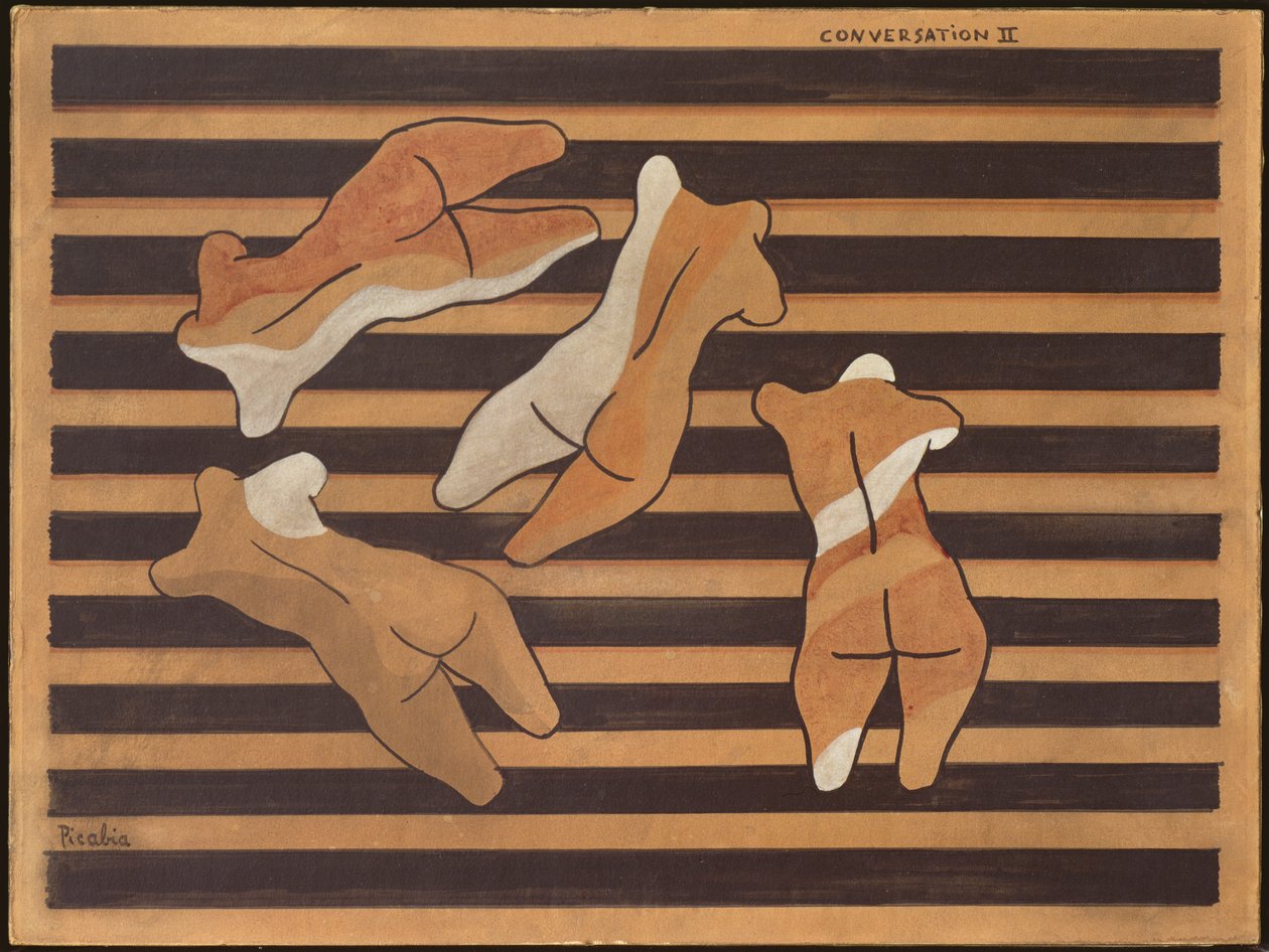 对话 II》，约 1922 年（构图板上的水彩画） 作者 弗朗西斯·毕卡比亚