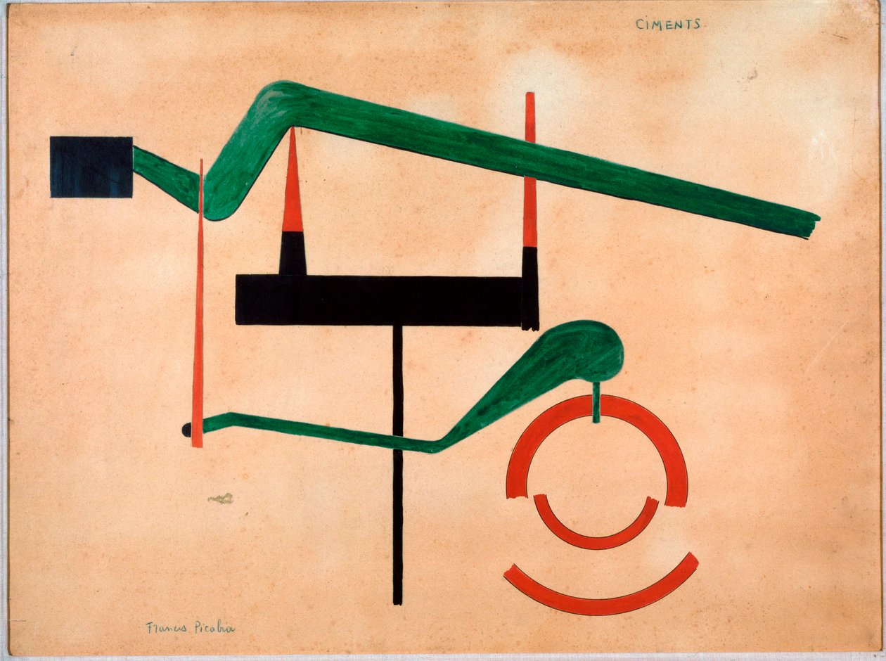 弗朗西斯-毕卡比亚（Francis Picabia，1879-1953 年）1920 年创作的《Detrempe 水泥》。55x75 厘米 都灵，Ippolito Simonis 珍藏 作者 弗朗西斯·毕卡比亚