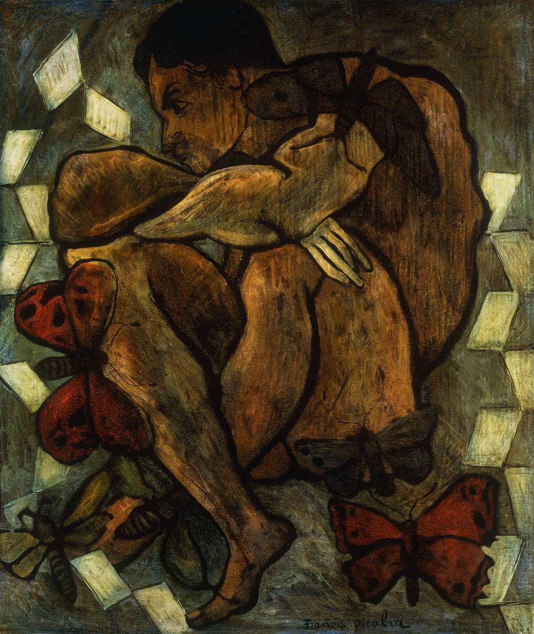 裸体男子与蝴蝶；Homme nu aux Papillons 作者 弗朗西斯·毕卡比亚