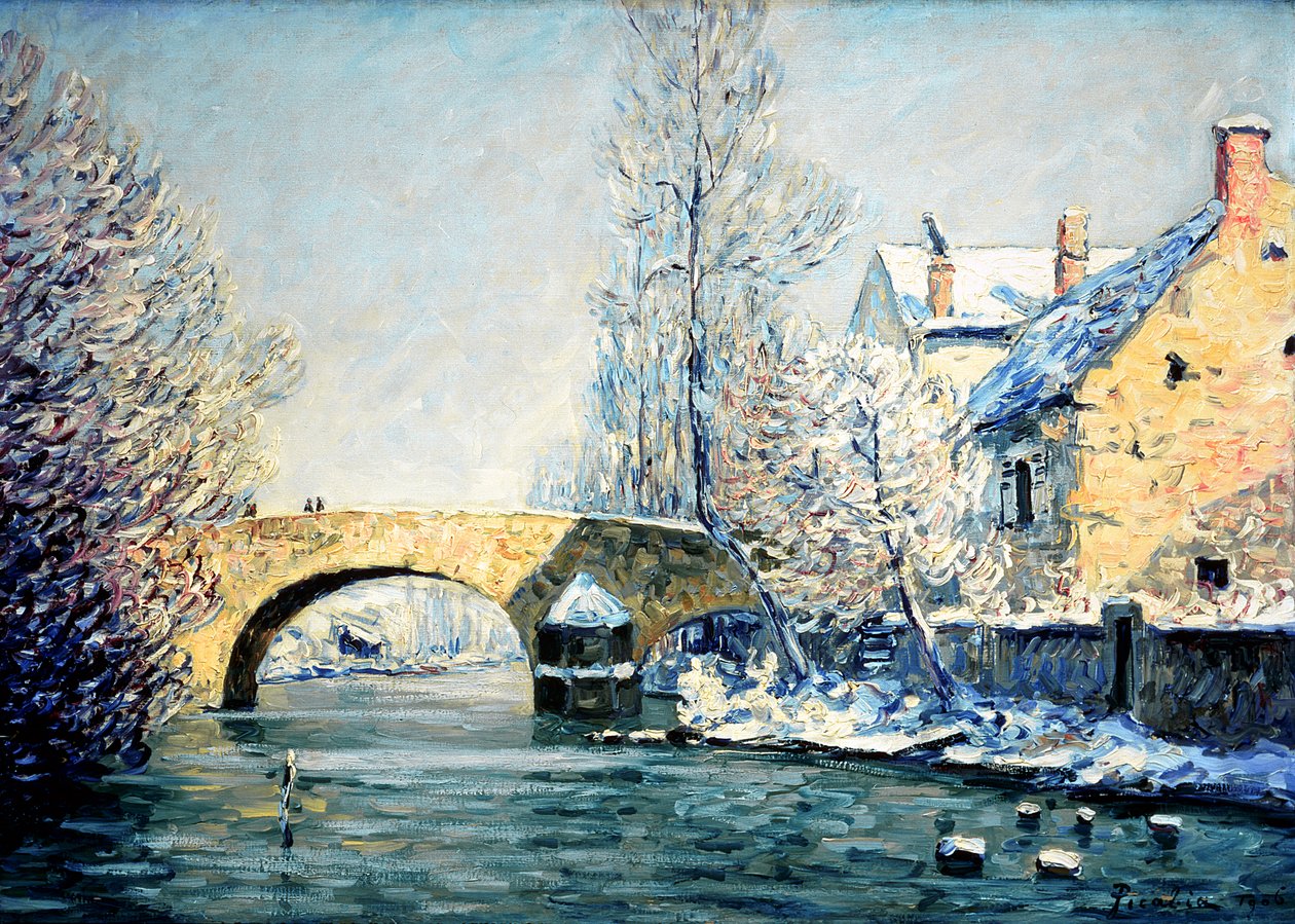 奥贝尔桥，雪景 作者 弗朗西斯·毕卡比亚