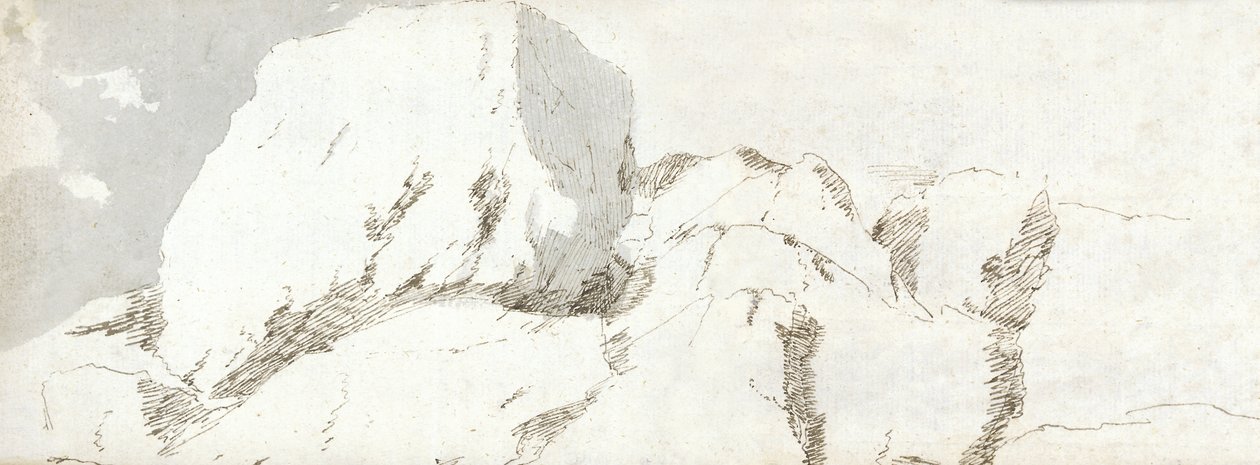 彭布罗克郡部分地区，约 1678 年（纸上水彩和棕色墨水） 作者 弗朗西斯广场