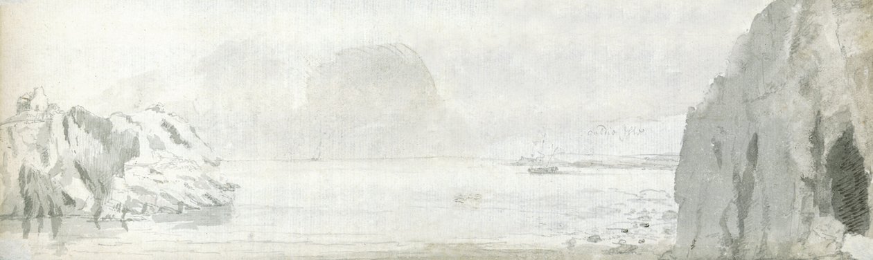 斯旺西，约 1678 年（纸上水彩和棕色墨水） 作者 弗朗西斯广场