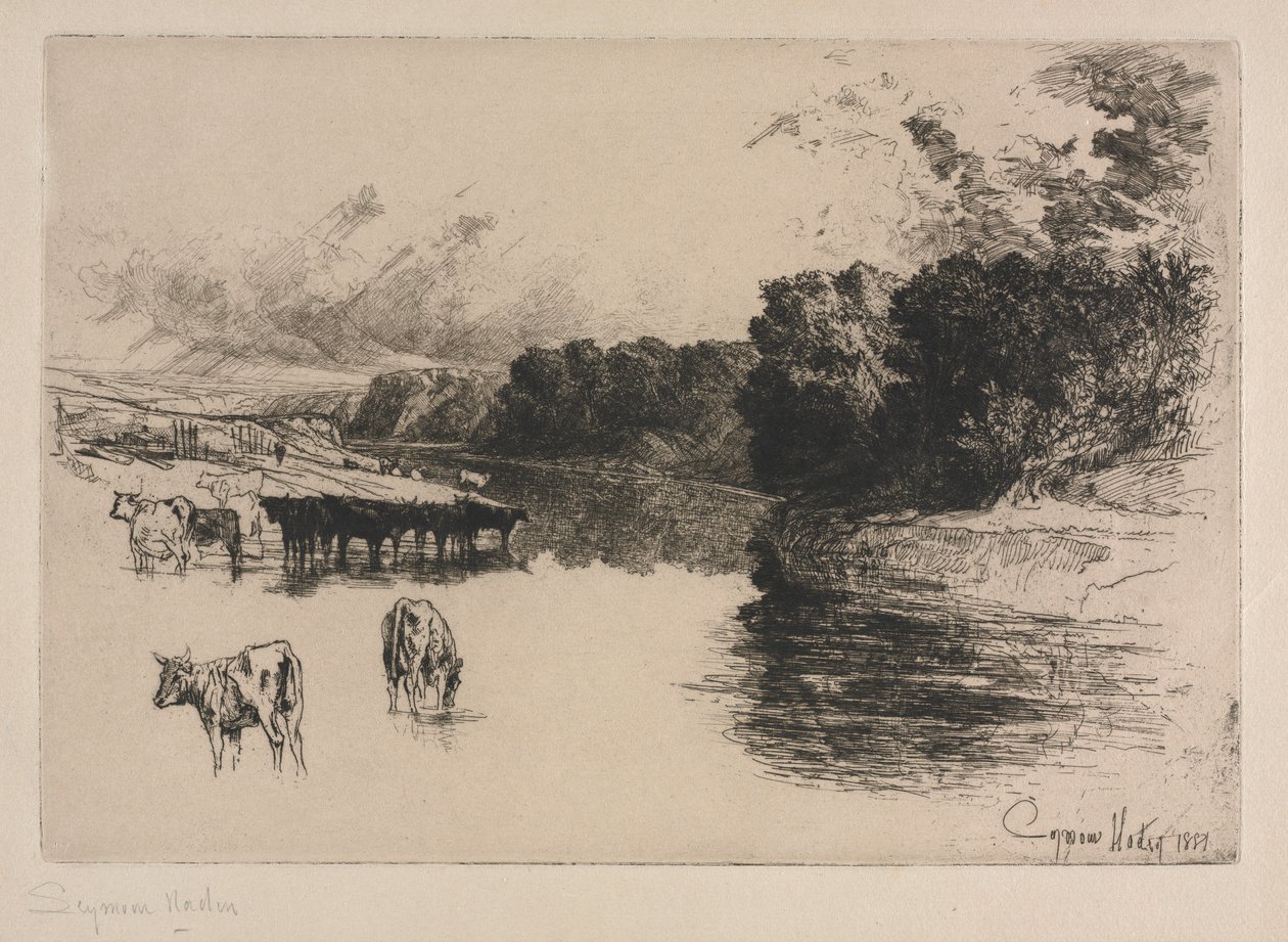 兰开夏郡河，1881年。 作者 弗朗西斯·西摩·哈登（Francis Seymour Haden）