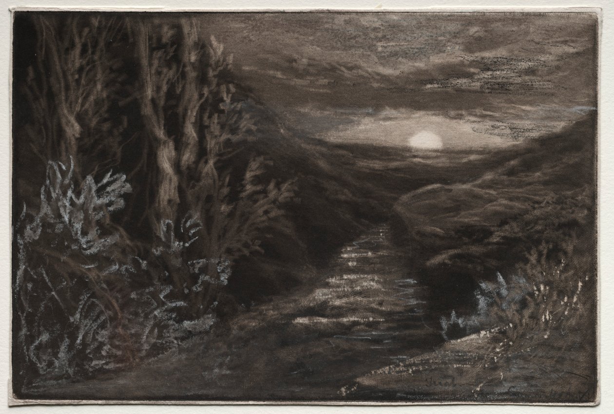 荒原溪流。 作者 弗朗西斯·西摩·哈登（Francis Seymour Haden）