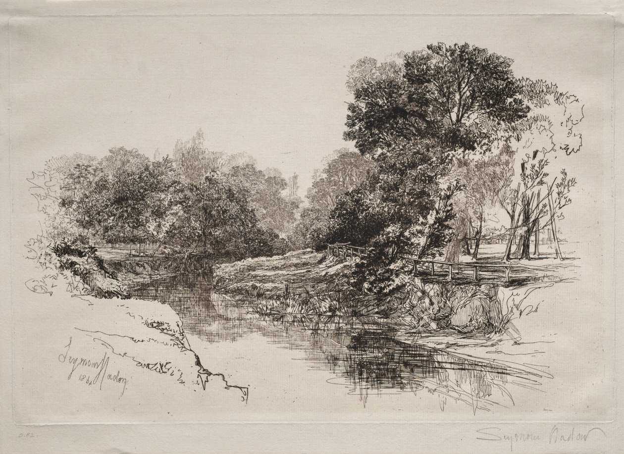 1864年，爱尔兰的一条河。 作者 弗朗西斯·西摩·哈登（Francis Seymour Haden）