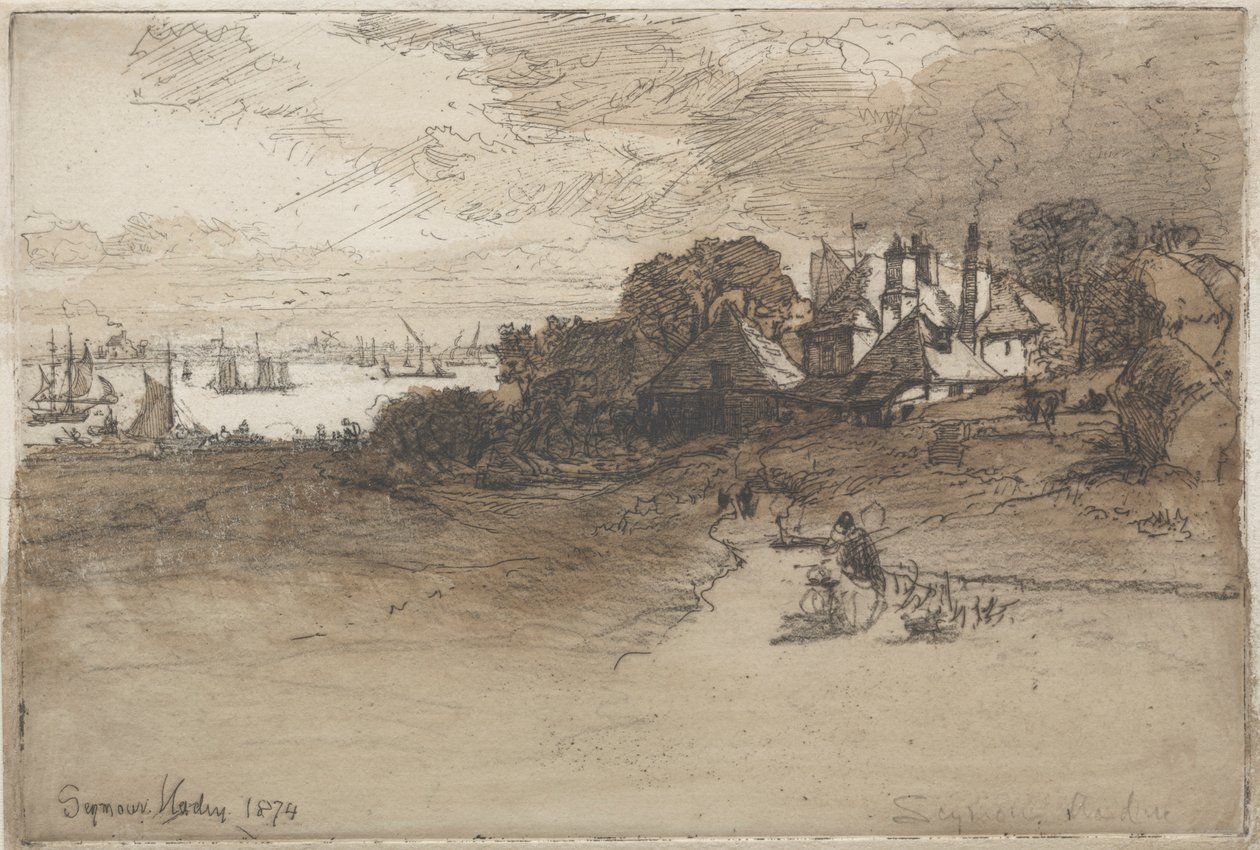 埃塞克斯农场（Essex Farm），1874年。 作者 弗朗西斯·西摩·哈登（Francis Seymour Haden）