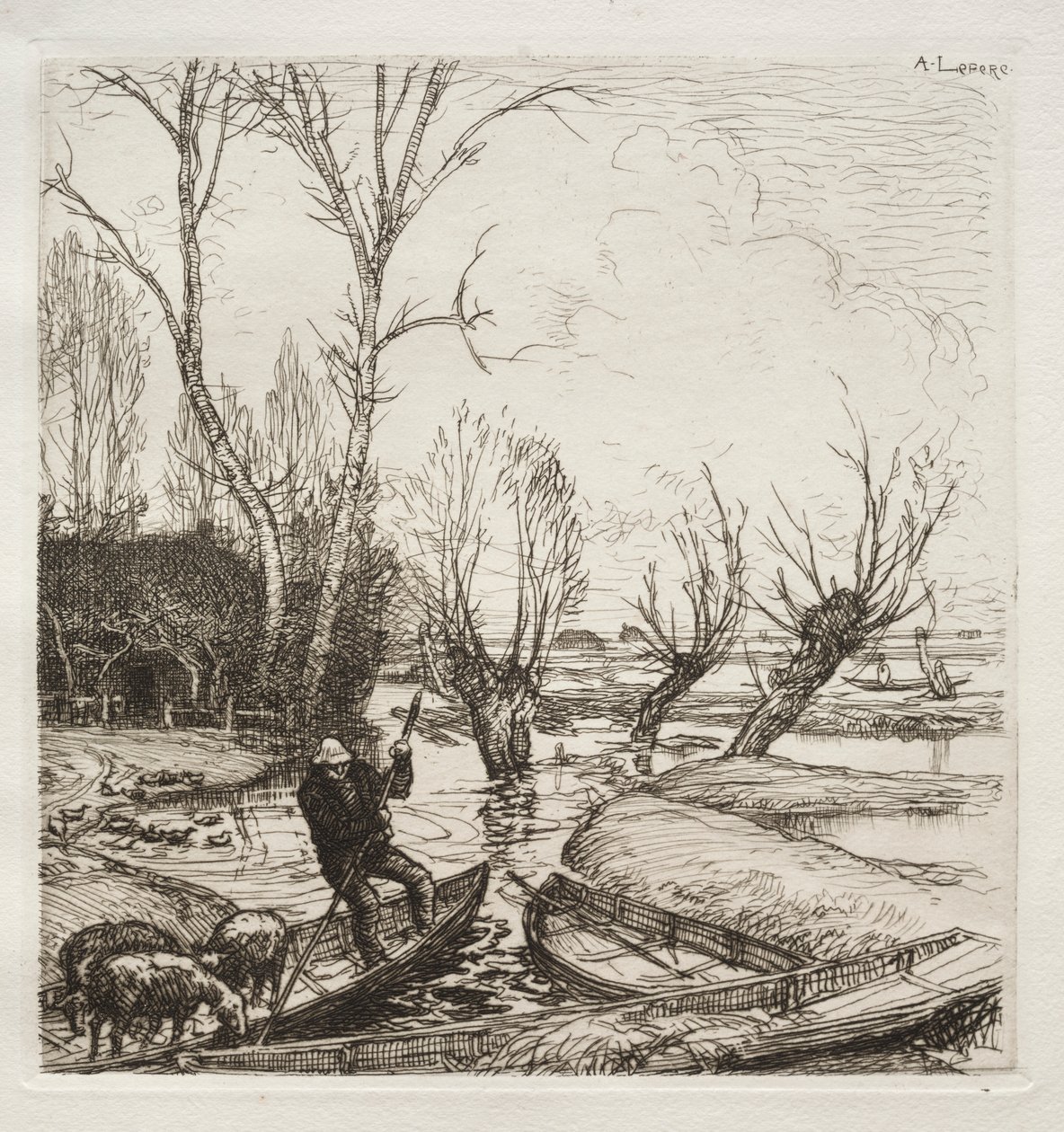Au Marais Inondé: Le Bergère 作者 弗朗西斯·西摩·哈登（Francis Seymour Haden）