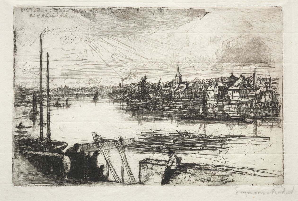 巴特西河（Battersea Reach），1843年。 作者 弗朗西斯·西摩·哈登（Francis Seymour Haden）